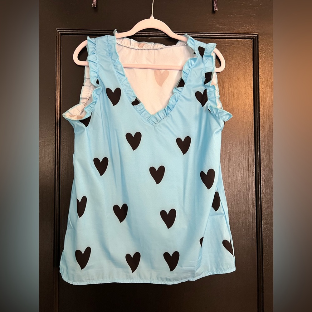 Blue and Black Heart Tank
